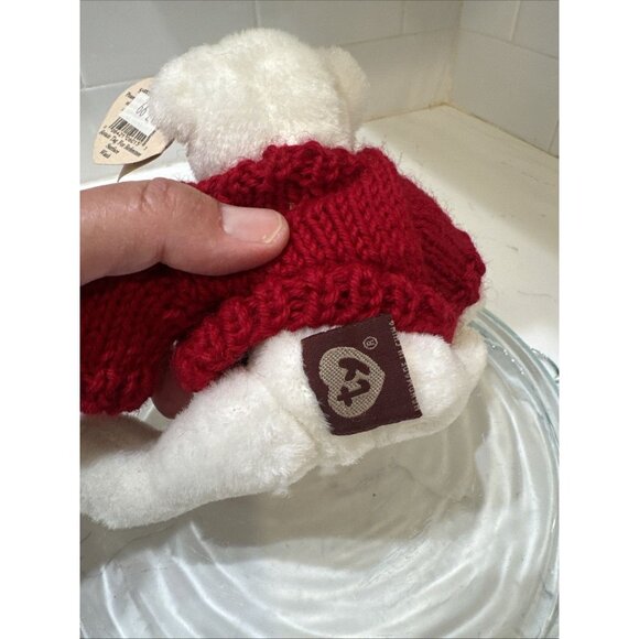 Ty Attic Treasures Nicholas the White Bear 6015 Red Sweater Vintage 1993 Retired - Picture 5 of 8